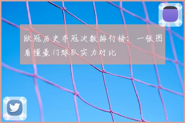 欧冠历史夺冠次数排行榜:一张图看懂豪门球队实力对比